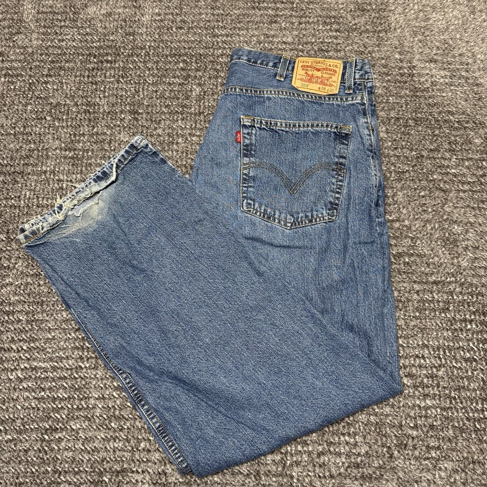 Vintage Baggy Levis 569 Jeans Mens 38x32 Blue Loose Straight Relaxed Y2K